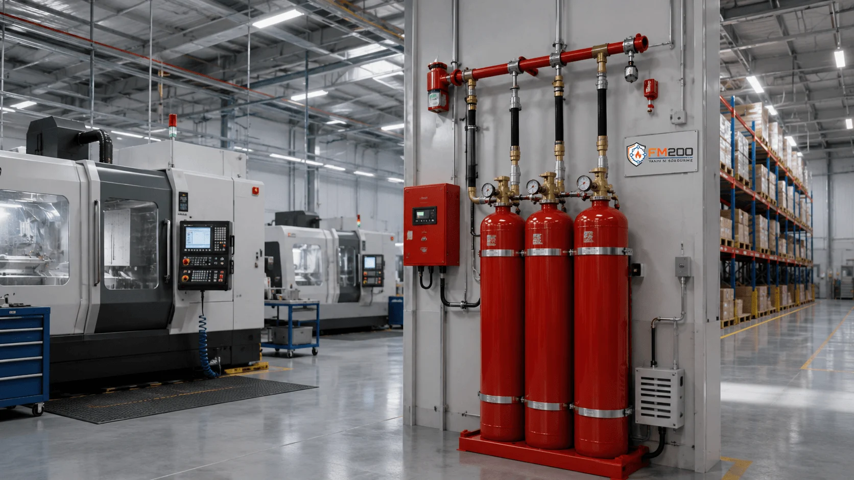 Üretim ve Depo Tesislerinde FM200: Makine Odası ve CNC Alanları İçin Gazlı Söndürme